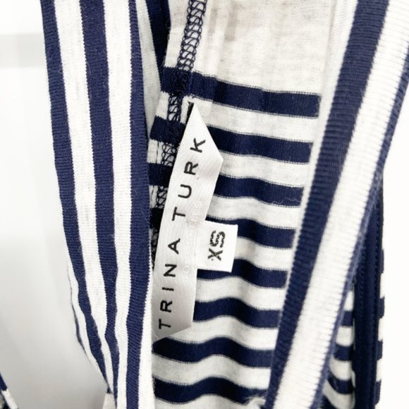 Trina Turk Stripe Tie Back Keyhole Halter Tank XS - Picture 5 of 6